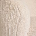 DANIEL - Fauteuil Crapaud Design Tissu Fausse Fourrure Ivoire