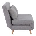 BREWEN - Chauffeuse 2 Places Convertible Tissu Gris Chiné avec Coussin