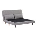 BREWEN - Chauffeuse 2 Places Convertible Tissu Gris Chiné avec Coussin