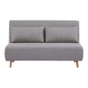 BREWEN - Chauffeuse 2 Places Convertible Tissu Gris Chiné avec Coussin