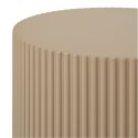 MADIGAN - Bout de canapé Cylindrique Strillé en MDF Strillé Beige