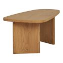 VALENTIANE - Table Basse en MDF Aspect Bois Clair Pieds Asymétriques