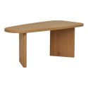 VALENTIANE - Table Basse en MDF Aspect Bois Clair Pieds Asymétriques
