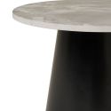 KOELA - Table Basse Plateau MDF Aspect Marbre Pied central Conique en Métal