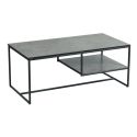Table basse en acier laqué anthracite avec plateaux en verre finition aspect céramique - STRATE