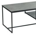 Table basse en acier laqué anthracite avec plateaux en verre finition aspect céramique - STRATE