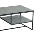 Table basse en acier laqué anthracite avec plateaux en verre finition aspect céramique - STRATE