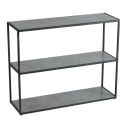 Console en acier laqué anthracite avec plateaux en verre finition aspect céramique - STRATE
