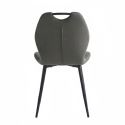 Lot de 4 chaises en tissu microfibre gris avec poignée et pieds métal laqué anthracite - ALDIM