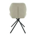 Lot de 4 chaises pivotantes en tissu déperlant beige avec piqûres décoratives losanges - NOLYA