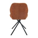 Lot de 4 chaises pivotantes en tissu déperlant terracotta avec piqûres décoratives losanges - NOLYA