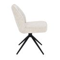 Lot de 2 chaises pivotantes en tissu chenillé écru assise confort en ressorts ensachés - LINE