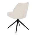 Lot de 2 chaises pivotantes en tissu chenillé écru assise confort en ressorts ensachés - LINE
