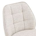 Lot de 2 chaises pivotantes en tissu chenillé écru assise confort en ressorts ensachés - LINE