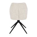 Lot de 2 chaises pivotantes en tissu chenillé écru assise confort en ressorts ensachés - LINE