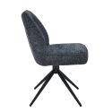 Lot de 2 chaises pivotantes en tissu chenillé gris bleuté assise confort en ressorts ensachés - LINE