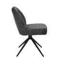 Lot de 2 chaises pivotantes en tissu chenillé gris foncé assise confort en ressorts ensachés - LINE