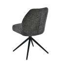 Lot de 2 chaises pivotantes en tissu chenillé gris foncé assise confort en ressorts ensachés - LINE