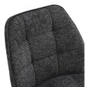 Lot de 2 chaises pivotantes en tissu chenillé gris foncé assise confort en ressorts ensachés - LINE