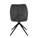 Lot de 2 chaises pivotantes en tissu chenillé gris foncé assise confort en ressorts ensachés - LINE