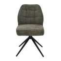 Lot de 2 chaises pivotantes en tissu chenillé vert assise confort en ressorts ensachés - LINE