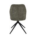 Lot de 2 chaises pivotantes en tissu chenillé vert assise confort en ressorts ensachés - LINE