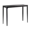 Console plateau MDF placage céramique noir marbré et piètement en acier laqué anthracite - SLEEK