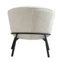 Fauteuil lounge en tissu chenillé blanc piètement métal noir - GASBY