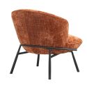 Fauteuil lounge en tissu chenillé terracotta piètement métal noir - GASBY