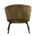 Fauteuil lounge en tissu chenillé vert piètement métal noir - GASBY
