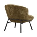 Fauteuil lounge en tissu chenillé vert piètement métal noir - GASBY