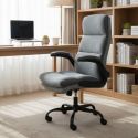 Fauteuil de bureau réglable et inclinable en tissu nylon gris - SUMMIT