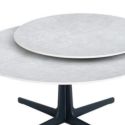 Table basse ronde avec plateau supérieur pivotant en céramique finition gris ardoise - SATELLIT