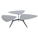 Table basse avec 3 plateaux pivotants en céramique finition gris ardoise - NEXUS