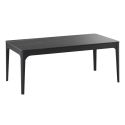 Table basse rectangle plateau MDF placage céramique noir marbré et piètement en acier laqué anthracite - SLEEK