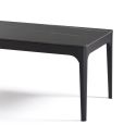Table basse rectangle plateau MDF placage céramique noir marbré et piètement en acier laqué anthracite - SLEEK