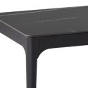 Table basse rectangle plateau MDF placage céramique noir marbré et piètement en acier laqué anthracite - SLEEK