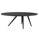 Lot de 2 tables basses plateau MDF placage céramique noir marbré piètement métal - SHADOW