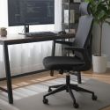 Fauteuil de bureau en maille noir avec appui-tête et accoudoirs réglables- AXIUM