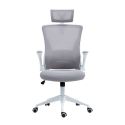 Fauteuil de bureau en maille gris avec appui-tête et accoudoirs réglables- AXIUM