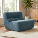 Fauteuil en mousse polyuréthane et tissu polyester touché doux bleu - BLOW
