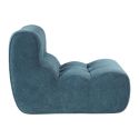 Fauteuil en mousse polyuréthane et tissu polyester touché doux bleu - BLOW