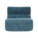 Fauteuil en mousse polyuréthane et tissu polyester touché doux bleu - BLOW