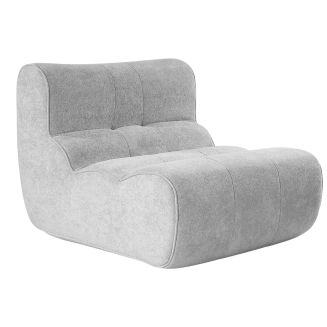 Fauteuil en mousse polyuréthane et tissu polyester touché doux gris - BLOW