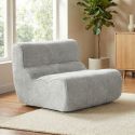 Fauteuil en mousse polyuréthane et tissu polyester touché doux gris - BLOW