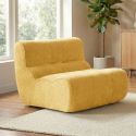 Fauteuil en mousse polyuréthane et tissu polyester touché doux jaune - BLOW