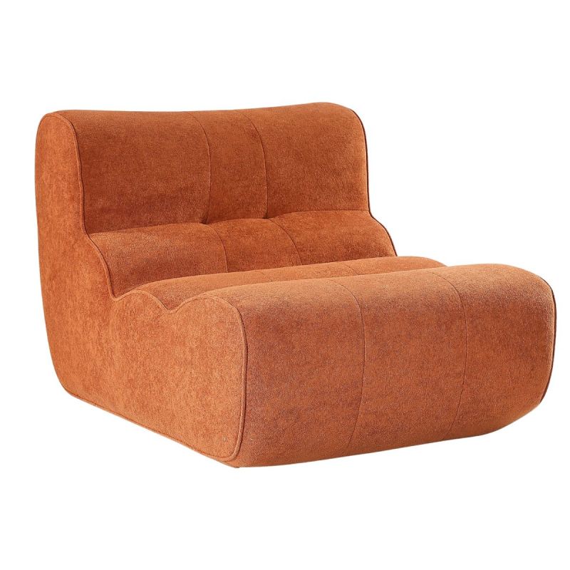 Fauteuil en mousse polyuréthane et tissu polyester touché doux orange - BLOW