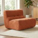 Fauteuil en mousse polyuréthane et tissu polyester touché doux orange - BLOW