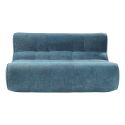 Canapé 2 places en mousse polyuréthane et tissu polyester touché doux bleu - BLOW
