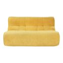 Canapé 2 places en mousse polyuréthane et tissu polyester touché doux jaune - BLOW